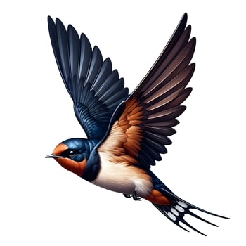 A bird flying in the air with its wings spread photo