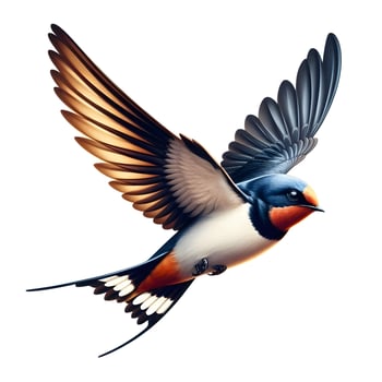 A bird flying in the air with its wings spread photo