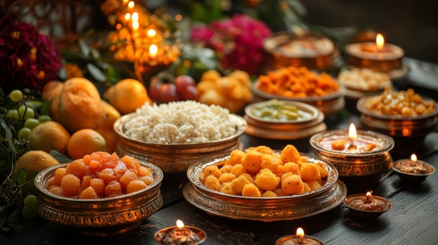 A table with many different types of food photo