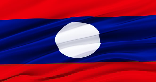 3D render of laos flag as a background, Lao flag. photo