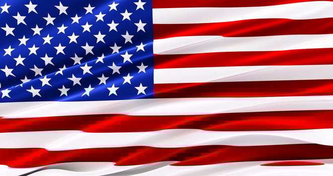 Waving Fabric Flag of America, Silk Flag of America faso, united states of america, 3D render photo