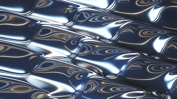 Abstract Metallic Geometric Pattern with Blue and Silver Reflective Surface Textures Design Background photo