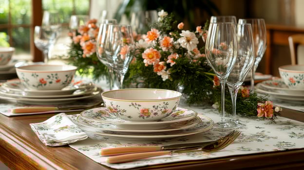 A table with a place setting photo
