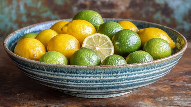 A bowl of lemons and limes photo