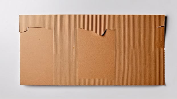 Damaged cardboard sheet, top view. photo