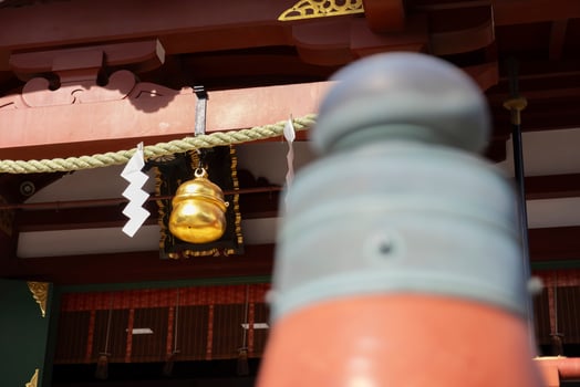 A sacred rope at Kameido Tenjin shrine in Tokyo photo