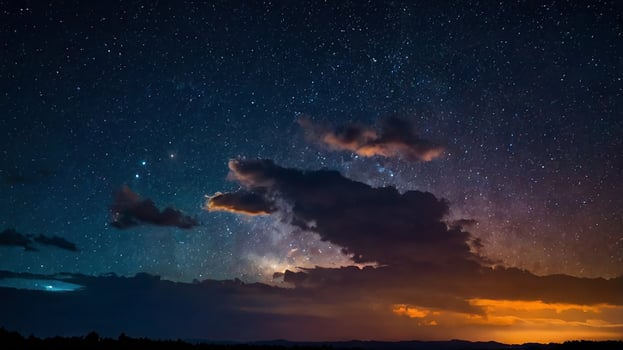 Tranquil Transition from Day to Night Sky photo