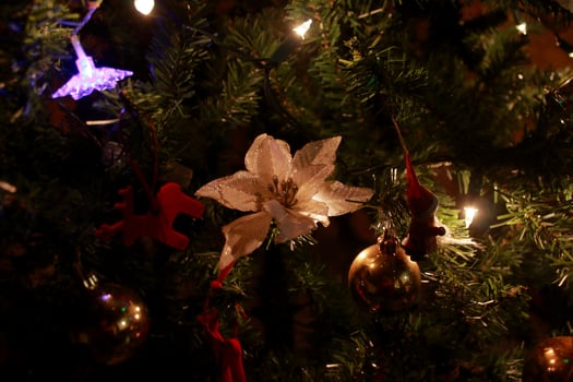 Christmas tree macro photo of decoration