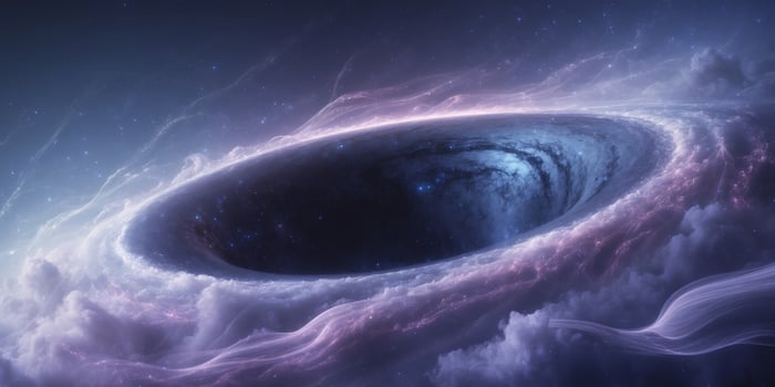 Black Hole Surrounded by Cosmic Clouds in Deep Space Digital Art photo