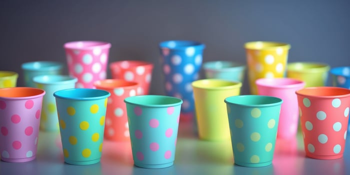 Colorful Polka Dot Cups Mint Lime Neon Lights Party photo