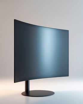 Modern Curved Black Computer Monitor Display photo