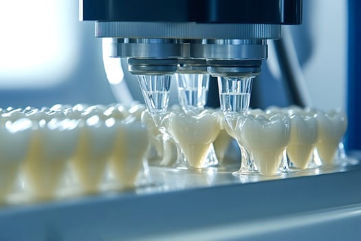 Dental 3d printer creating resin teeth molds in modern dental lab photo
