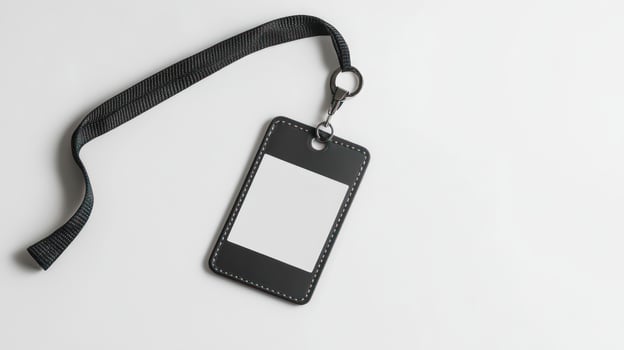 A black lanyard attached to a lanyard photo