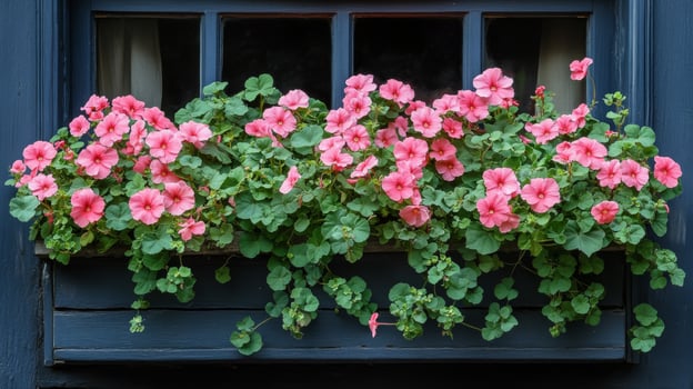 A window box with pink flowers in it photo