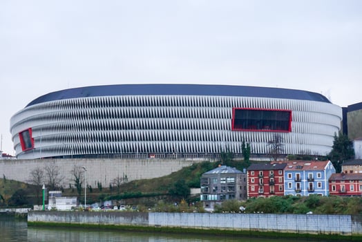 Bilbao, Bizkaia, Spain, 2024 - San Mames soccer stadium architecture in Bilbao city, Bilbao. Basque country, Spain, travel, destinations photo