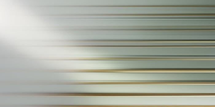A series of green and gold stripes are displayed in a row photo