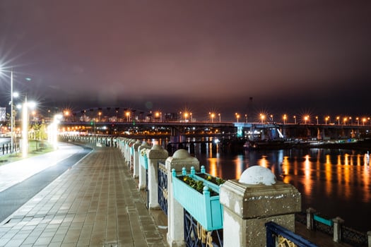 A bridge over a river photo