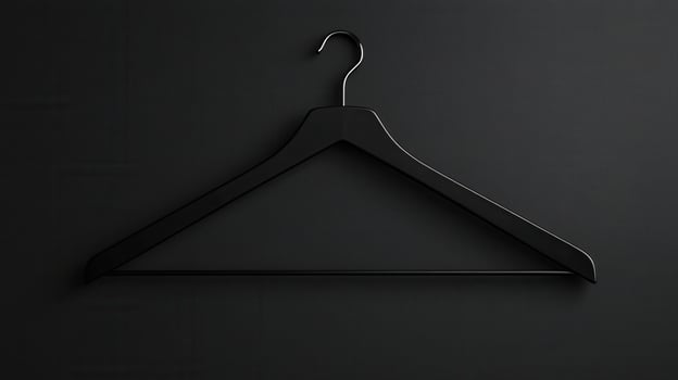 Stylish black hanger against a dark background enhancing minimalist decor in a fashion setting photo