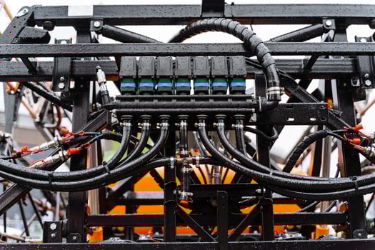 A close up of a large machine with a lot of wires photo
