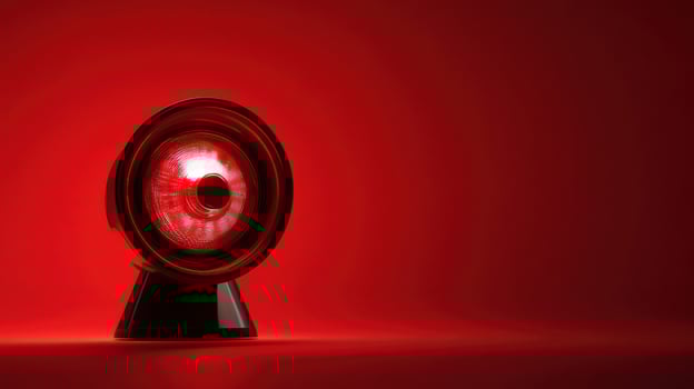 Unique red light source creates striking visual effect in dark setting photo