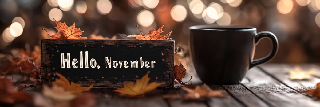 Hello November Embrace the delightful Autumn Coffee Vibes and cozy moments this season photo