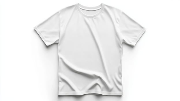 Simple white t-shirt displayed on a plain background shows fabric texture and design possibilities for casual wear photo