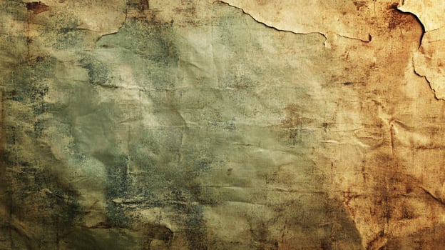 Aged paper texture with green-blue and brown hues. photo