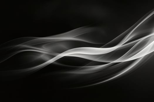 Abstract soft white smoke swirls gracefully black background creating elegant minimalist composition photo