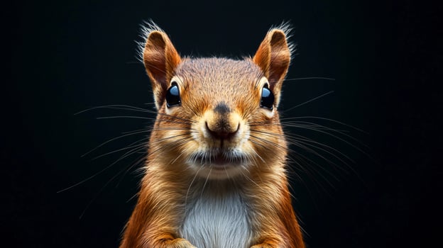 Curious squirrel staring in a classic portrait style photo