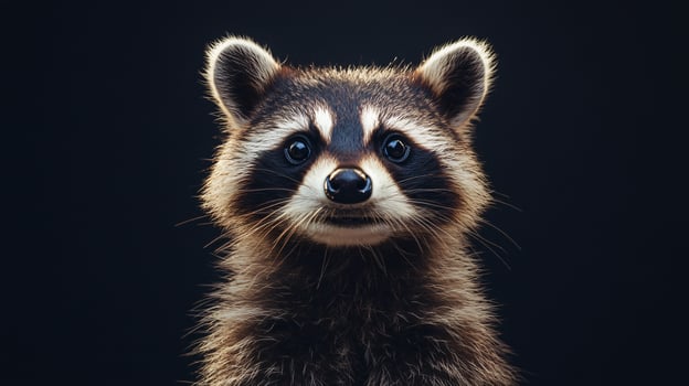 Charming raccoon portrait with curious expression photo