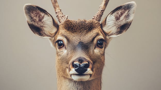 Deer with proud antlers in a tranquil open space photo