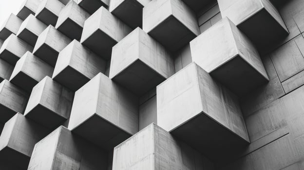 Minimal modular structure with simple geometry and clean aesthetic photo