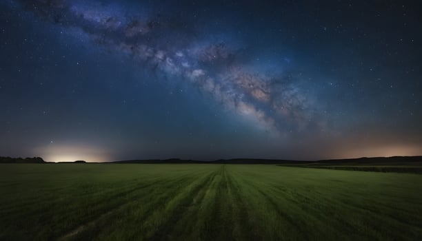 milky way over the field photo