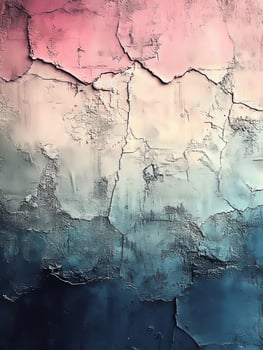 Pink, beige and blue cracked wall creating gradient effect photo
