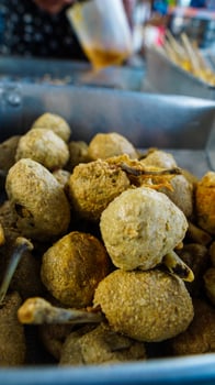 Fried Meatballs at a Street Food Market photo
