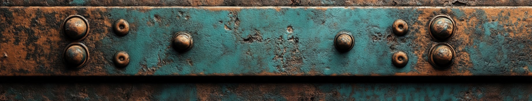 Rusty metal surface displays intricate blue and brown textures photo