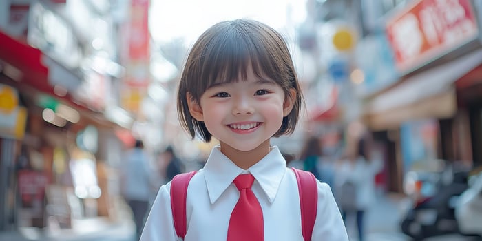 A cute little girl with short hair photo