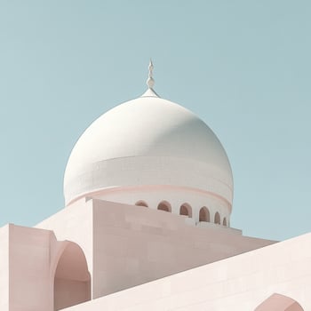 A white dome on a mosque photo