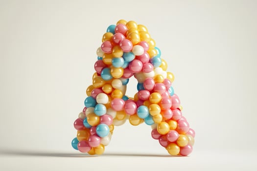 Colorful Balloon Letter A Sculpture on Neutral Background photo