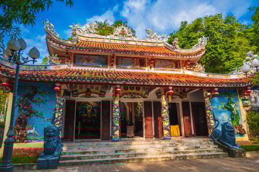 Marble Mountains Buddhist Temple in Da Nang afternoon photo