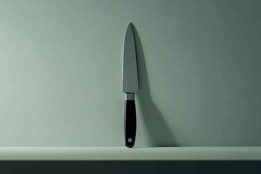 A knife is on a table photo