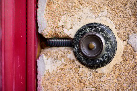 Antique vintage house door bell button photo