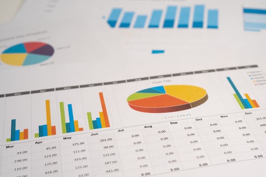 chart or graph paper. Financial, account, statistics photo