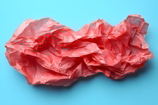 Abstract Red Crumpled Paper on Blue Background for Modern Design Projects photo