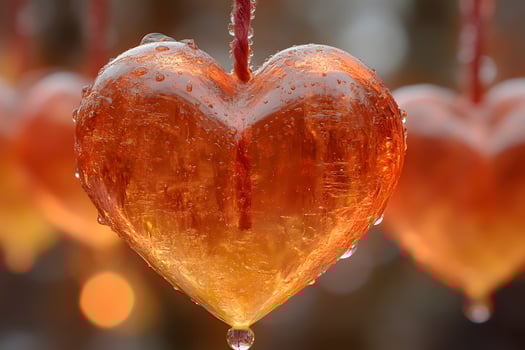 Romantic Heart-Shaped Ice Sculpture with Warm Glow for Valentine's Day Decoration photo