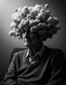 Clouded Thoughts A Portrait of Inner Turmoil and the Weight of Years photo