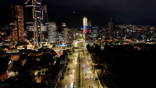 Outside Colpatria Tower at Bogota District Capital Colombia . Amazing Scenery. photo