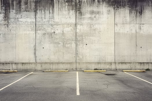 desaturated loading dock muted concrete industrial zone with diffused light parking lot photo