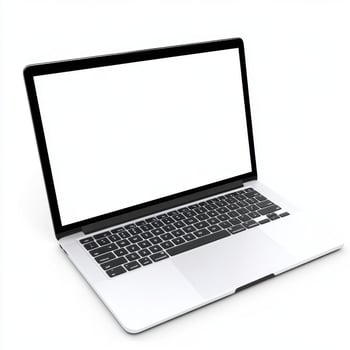 Modern laptop on a white background showcasing sleek design and clean appearance for technology enthusiasts and designers photo