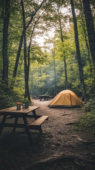 Camping in the woods photo